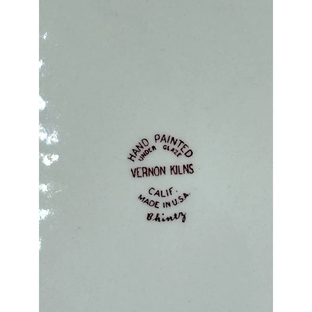 Vernon Kilns, Vintage Serving Platter, MayFlower Design, CA USA 1940-1953‎